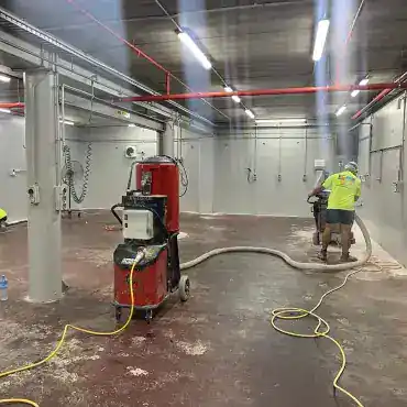 Concrete preparation floor works at a brewery